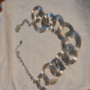 Necklace round circles  silver  beautiful